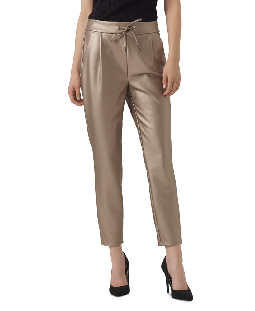 Vero Moda Women's Faux-Leather Pull-On Pants