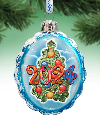 Designocracy 2024 Dated Keepsake Mercury Glass Christmas Ornaments G. DeBrekht