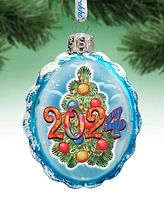 Designocracy 2024 Dated Keepsake Mercury Glass Christmas Ornaments G. DeBrekht
