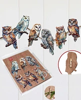 Designocracy Holiday Wooden Clip-On Ornaments Night Owls Set of 6 G. DeBrekht