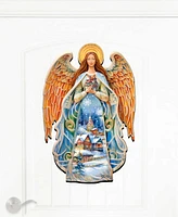 Designocracy Guardian Angel Christmas Door Hanger Wooden Door Decor G. DeBrekht