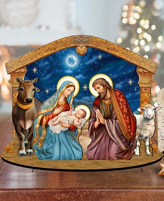 Designocracy Holy Family Nativity Scene Christmas Village 12" Mantel Decor G. DeBrekht