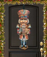 Designocracy Regal Nutcracker Prince Christmas Door Decor Wooden Wall Decor G. DeBrekht