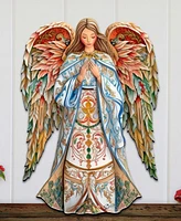 Designocracy Elegant Angel of Hope Christmas Wooden Door Decor Door Hanger G. DeBrekht