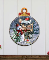 Designocracy Hot Chocolate Stand Christmas Door Decor Wooden Wall Decor D. Gelsinger