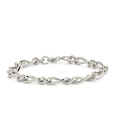 Sterling Forever 14K Gold Plated or Rhodium Plated Amoura Link Bracelet