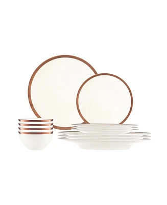 Porland Copper Line 12 Piece Dinnerware Set, Service for 4