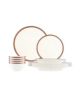 Porland Copper Line 12 Piece Dinnerware Set, Service for 4