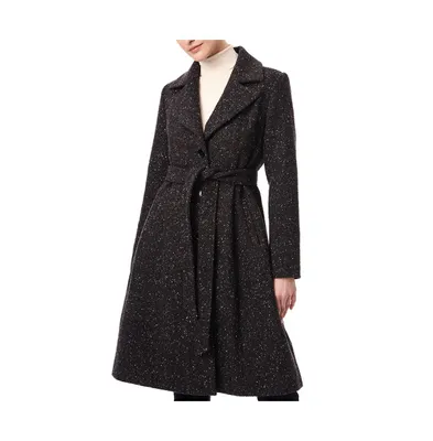 Women's Fit and Flare Tweed Coat