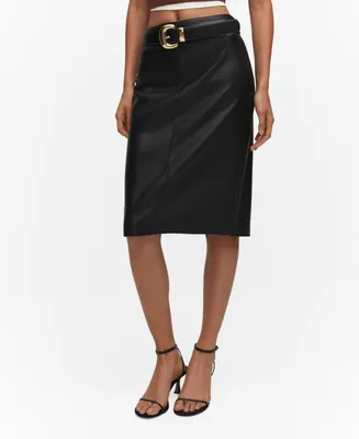 Mango Women's Faux-Leather Pencil Skirt