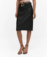 Mango Women's Faux-Leather Pencil Skirt