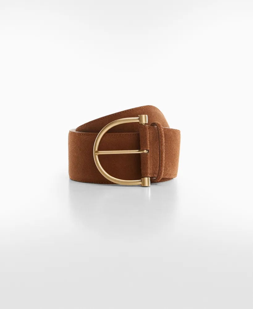 Mango - Metal Buckle Belt Black - M - Women