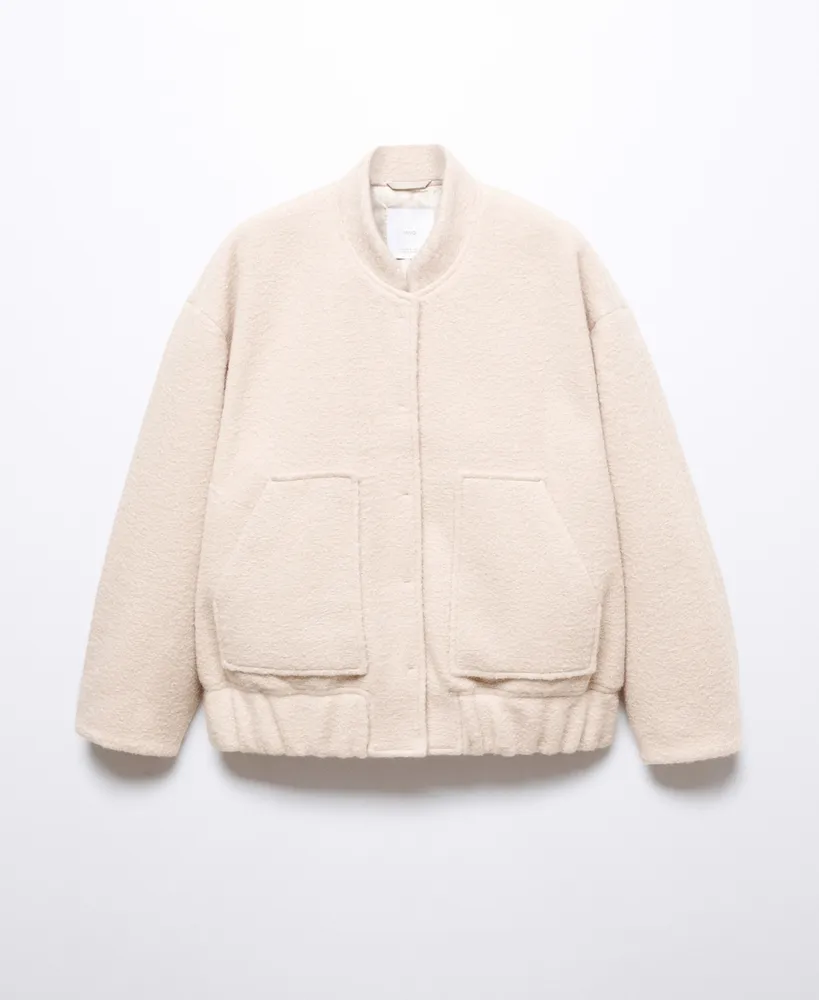 Women's Oversized Wool Bomber Jacket