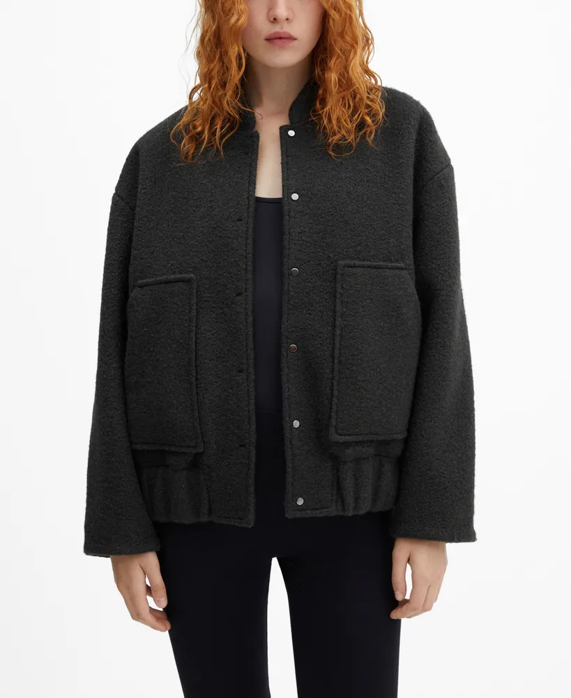 Women's Oversized Wool Bomber Jacket