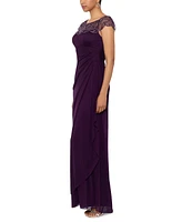 Xscape Embellished-Neck Gown
