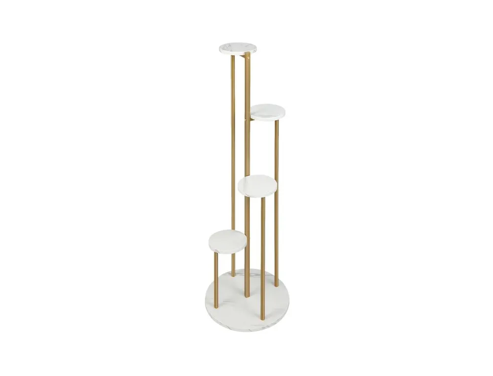 4-Tier 48.5 Inch Metal Plant Stand-White