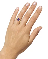 Amethyst (1-1/2 ct. t.w.) & Lab-Grown White Sapphire (1/8 Swirl Ring 14k Gold-Plated Sterling Silver (Also Additional Gemstones)