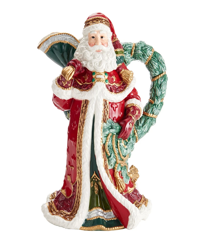 Fitz and Floyd Noel Holiday Santa Pitcher, 12.5-in