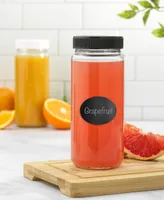 JoyJolt Glass Canning Juice Bottles with Lids, Set of 8