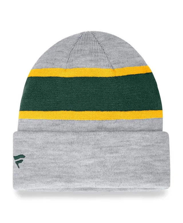 Fanatics Branded Heather Gray Green Bay Packers Cuffed Knit Hat with Pom