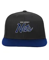 Big Boys and Girls Mitchell & Ness Black New Jersey Nets Team Script Snapback Hat