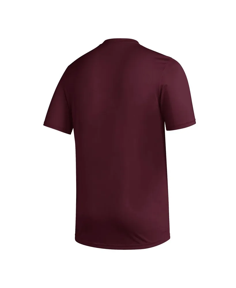 Men's adidas Maroon Arizona State Sun Devils Stripe Up Aeroready Pregame T-shirt
