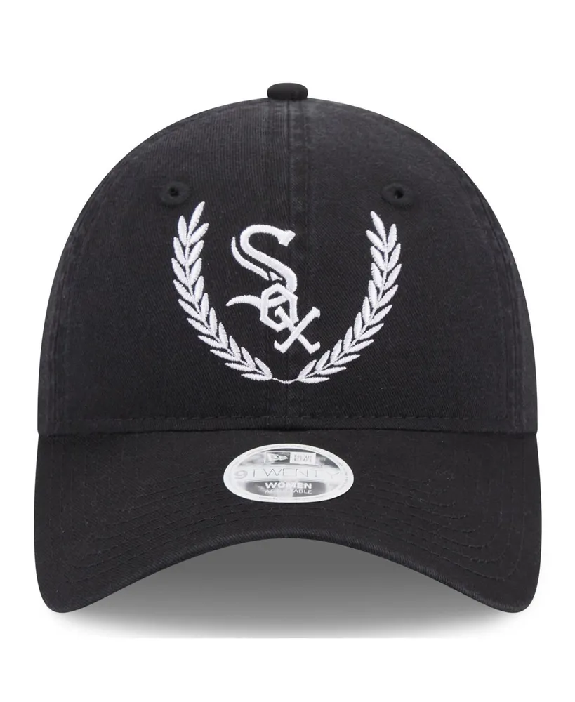 Women's New Era Black Chicago White Sox Leaves 9TWENTY Adjustable Hat