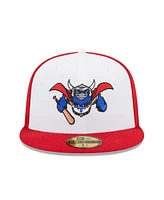 Men's New Era White, Red Tulsa Drillers Marvel x Minor League 59FIFTY Fitted Hat