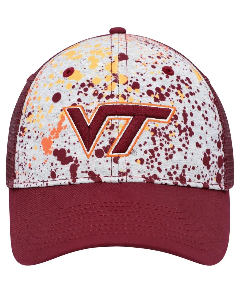 Men's Colosseum Gray, Maroon Virginia Tech Hokies Love Fern Trucker Snapback Hat