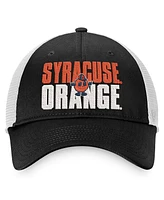 Men's Top of the World Black, White Syracuse Orange Stockpile Trucker Snapback Hat