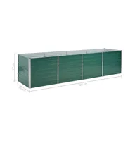 Garden Raised Bed Galvanized Steel 126"x31.5"x31.3" Green