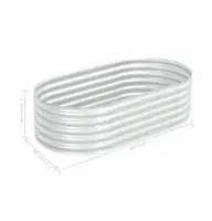 Garden Raised Bed 63"x31.5"x17.3" Galvanized Steel Silver
