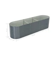 vidaXL Garden Raised Bed 126"x31.5"x31.9" Galvanized Steel Gray