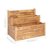 vidaXL 2-Tier Garden Planter 43.3"x29.5"x33.1" Solid Acacia Wood