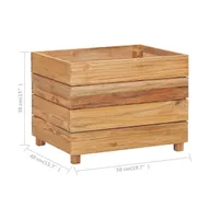 vidaXL Raised Bed 19.7"x15.7"x15" Recycled Teak Wood and Steel