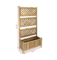 vidaXL Garden Raised Bed with Trellis Bamboo 27.6"