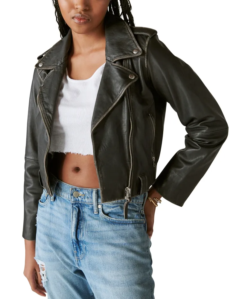 Lucky Brand Women's Cropped Twill Utility Jacket