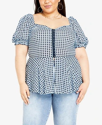 City Chic Plus Isobel Short Sleeve Top