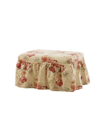 Waverly Ballad Bouquet Ottoman Slipcover Set, 30" x 26" x 20"