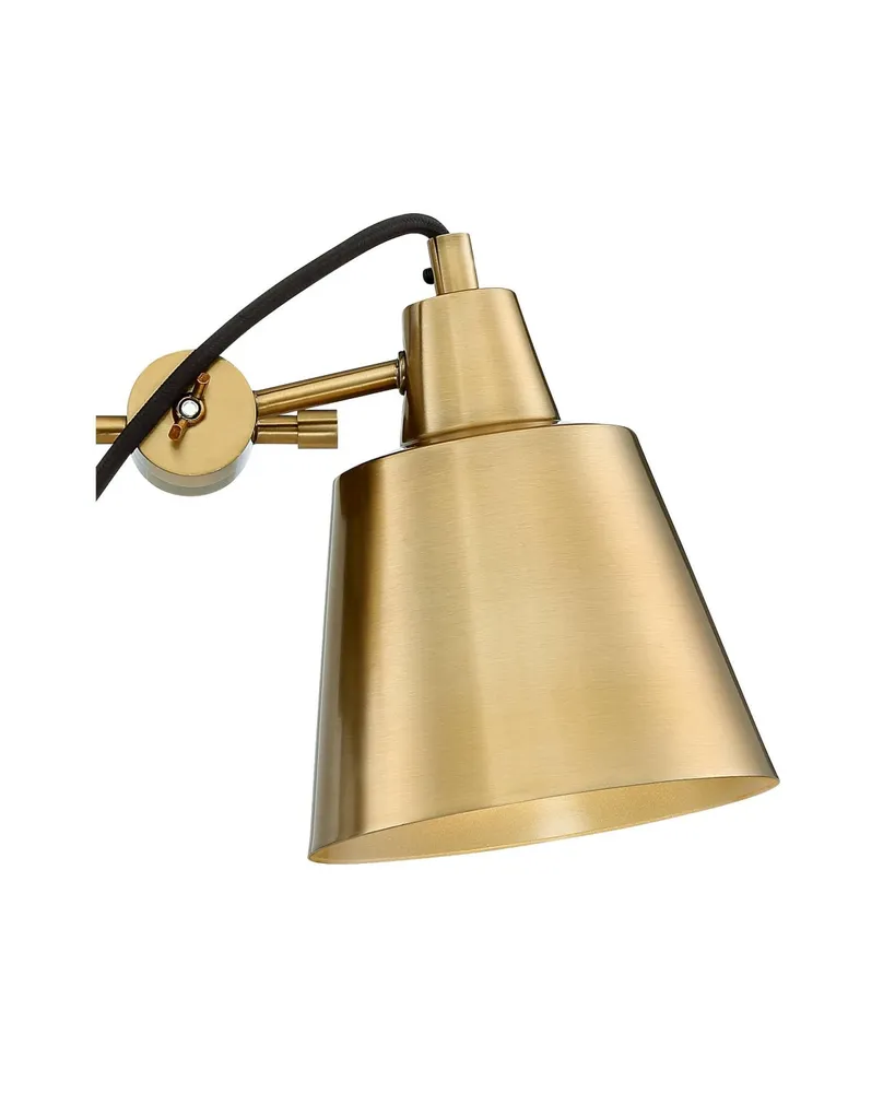 Capetown Modern Wall Sconce Lighting Warm Brass Gold Hardwired 5 3/4" Wide Fixture Up Down Swivel Head for Bedroom Bathroom Vanity Reading Living Room