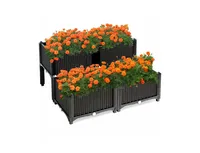 Set of 4 Elevated Flower Vegetable Herb Grow Planter Box