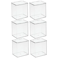 mDesign Plastic Kitchen Pantry/Fridge Storage Organizer, Hinge Lid - 6 Pack