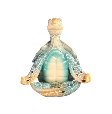 Fc Design 6.75"W Blue Sea Turtle of Yoga Easy Pose Statue Fantasy Decoration Figurine Home Decor Perfect Gift for House Warming, Holidays and Birthday