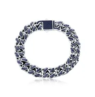 Metallo Stainless Steel 12mm Carbon Fiber Cuban Bracelet