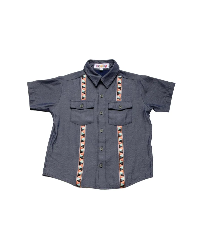 Buy VAH- Kya Bat Hai !! Boy's Solid Regular Fit Shirts | Casual Cotton Denim  Shirt for Kids | Cotton Denim Half Sleeves Shirt for Boys (6-12 Months)  Blue at Amazon.in