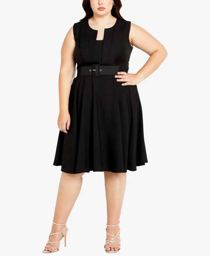 City Chic Plus Vintage Veronica Pleated Dress