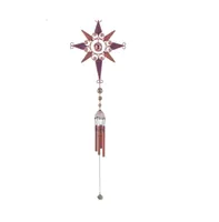 37" Long Purple Star Wind Chime with Copper Gem