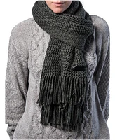 Mio Marino Women Wide Knit Ribbed Scarf