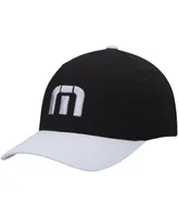 Men's Travis Mathew Black, Gray Skipper Tri-Blend Snapback Hat