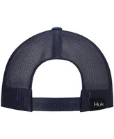 Men's Huk Blue Huks and Bars American Trucker Snapback Hat